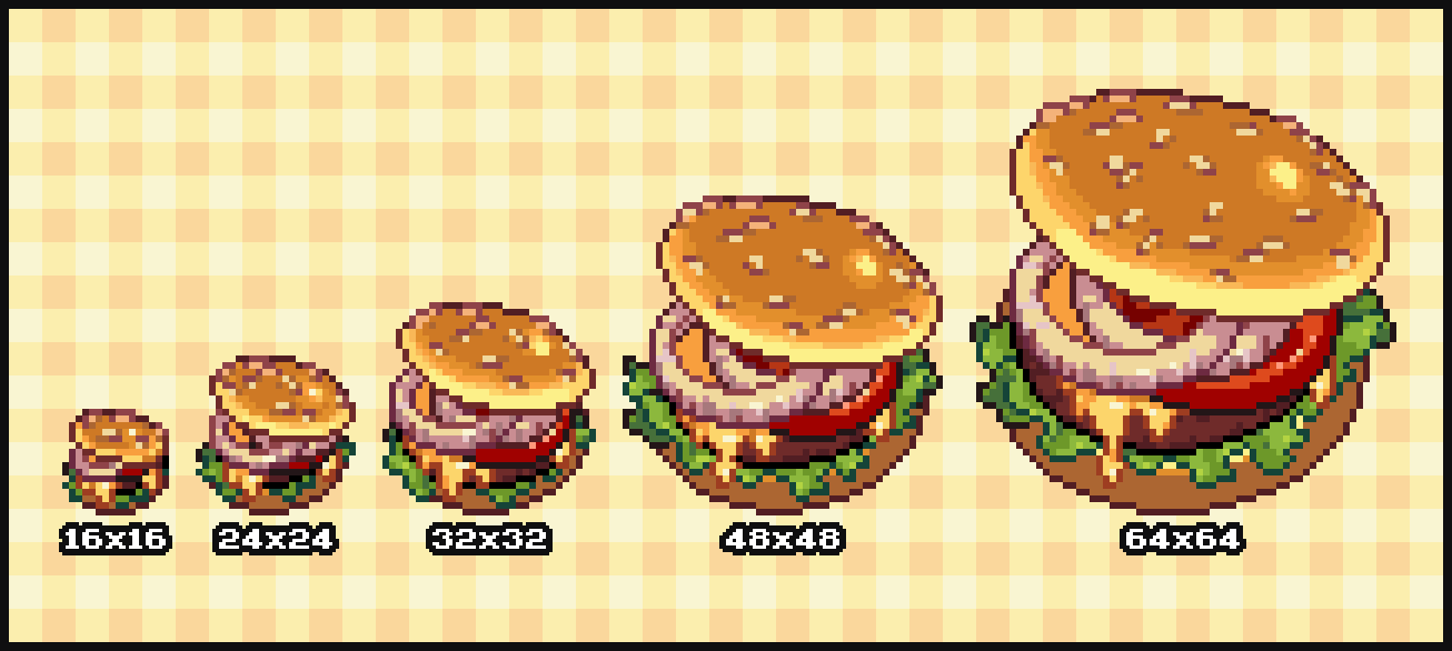 pixel art grid burger Nourriture dessinée frite mcdo fries facile